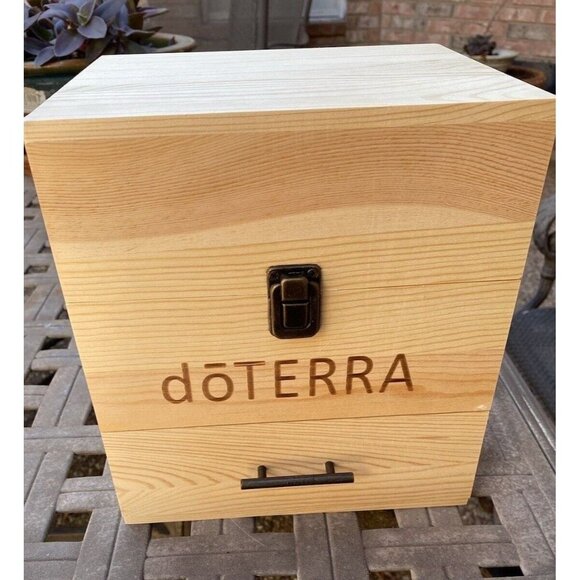 doTERRA Wooden Storage Box Hold 45 Oils & 14 Rollers  10.75 X 8.5 X 7 New w/Box - Picture 6 of 6